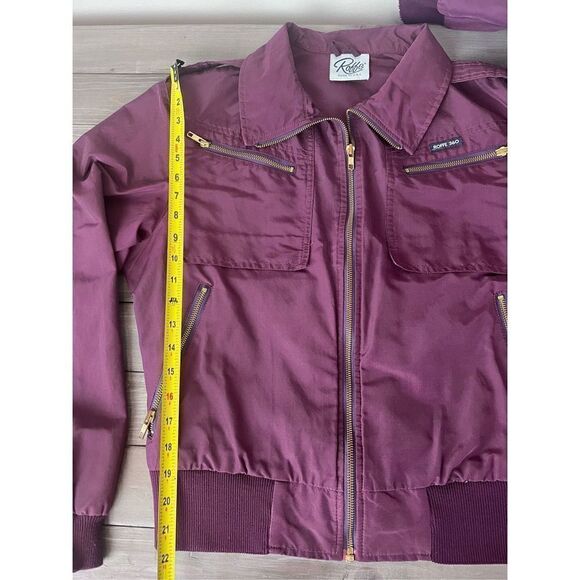 Vintage HTF Roffe Maroon Windbreaker Jacket Unisex Small - Picture 9 of 10